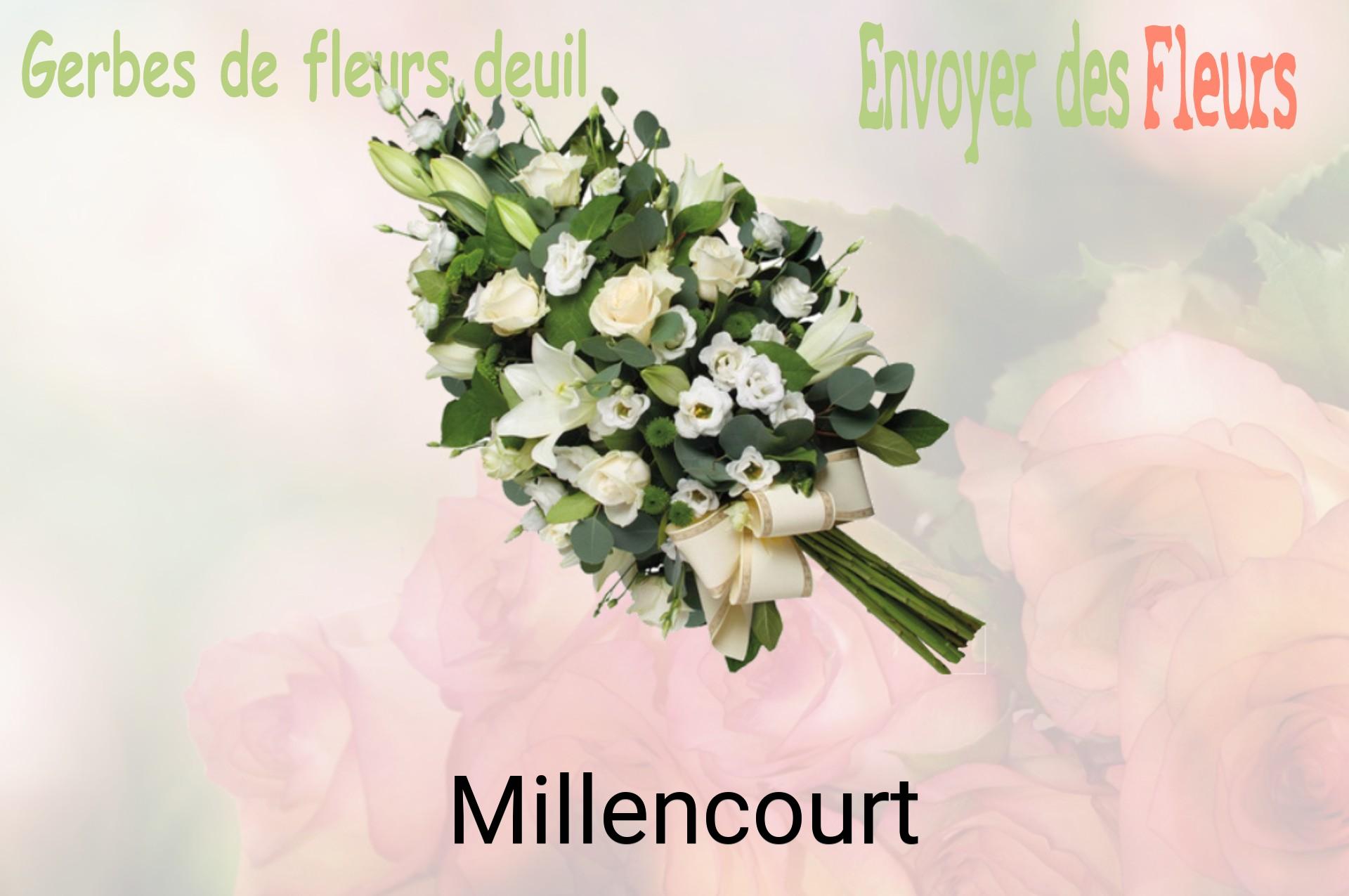 Gerbe de fleurs de deuil livrée à Millencourt